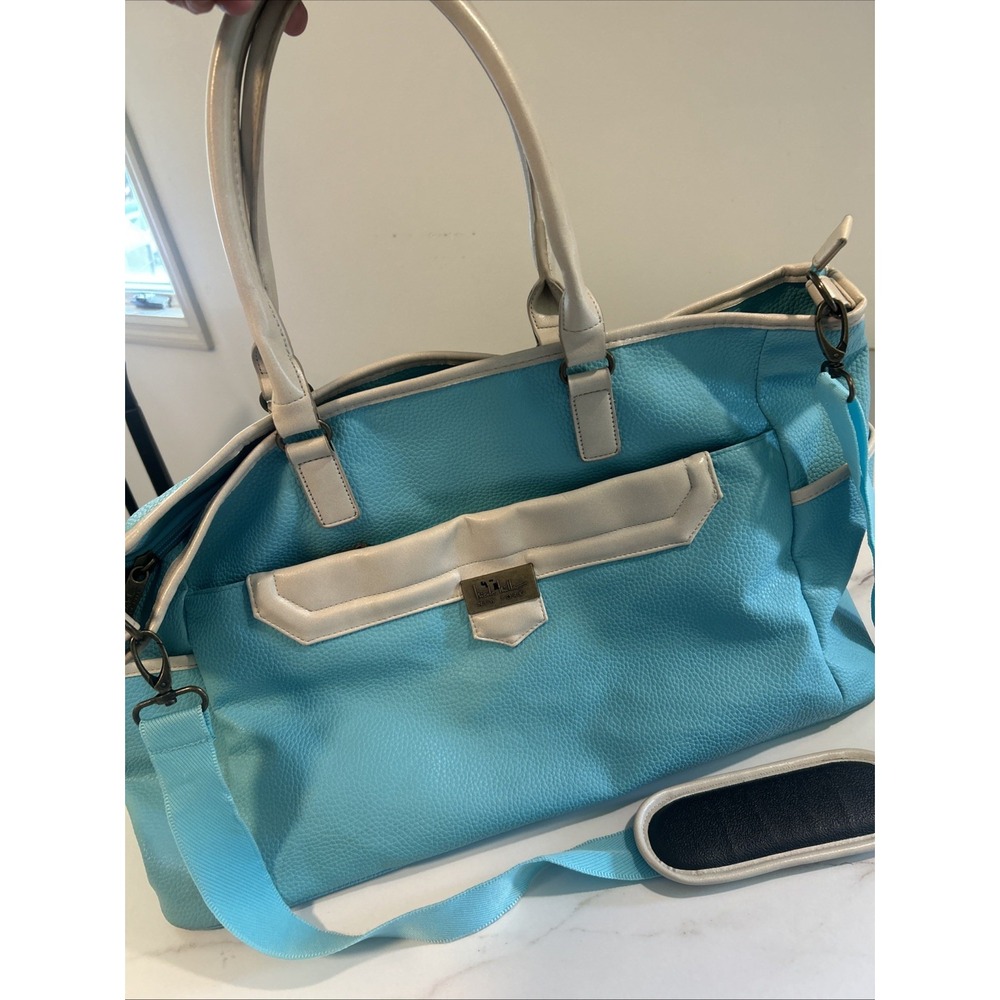 Nicole miller New York large tote purse Turquoise with outside‎ pockets